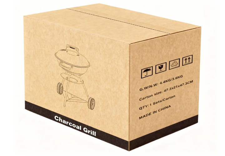 Heavy-duty export carton boxes for BBQ grill international shipping - 5-ply corrugated packaging
